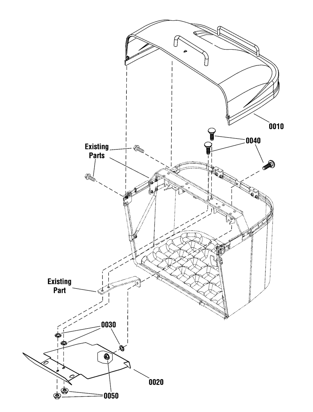 Cover, Rear Discharge Lawn Tractor Diagram and Parts List for 1687828YP  Briggs and Stratton Lawn Tractor